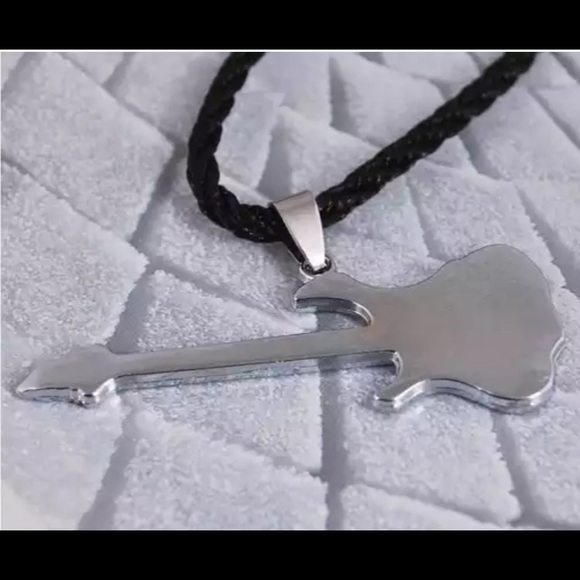 Stainless Steel Plating Rock Guitar Necklace Copper Titanium Stainless Steel - Picture 4 of 10